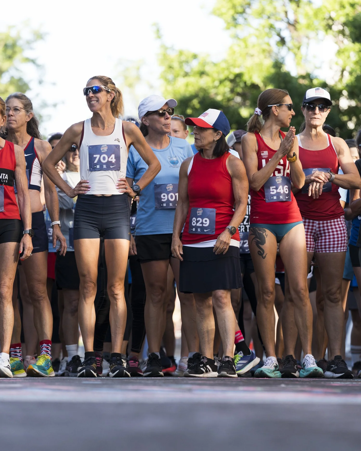 Runners wait together on the starting line at the 2025 Flagstaff Downtown Mile.